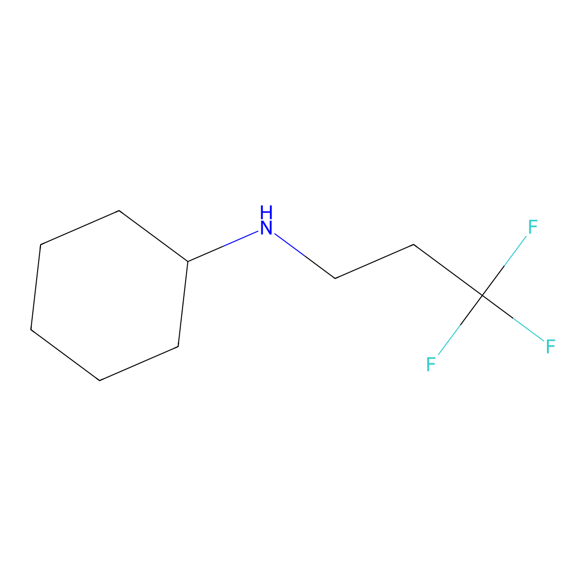 N-(3,3,3-trifluoropropyl)cyclohexanamine molecular structure, CAS 1178206-11-5