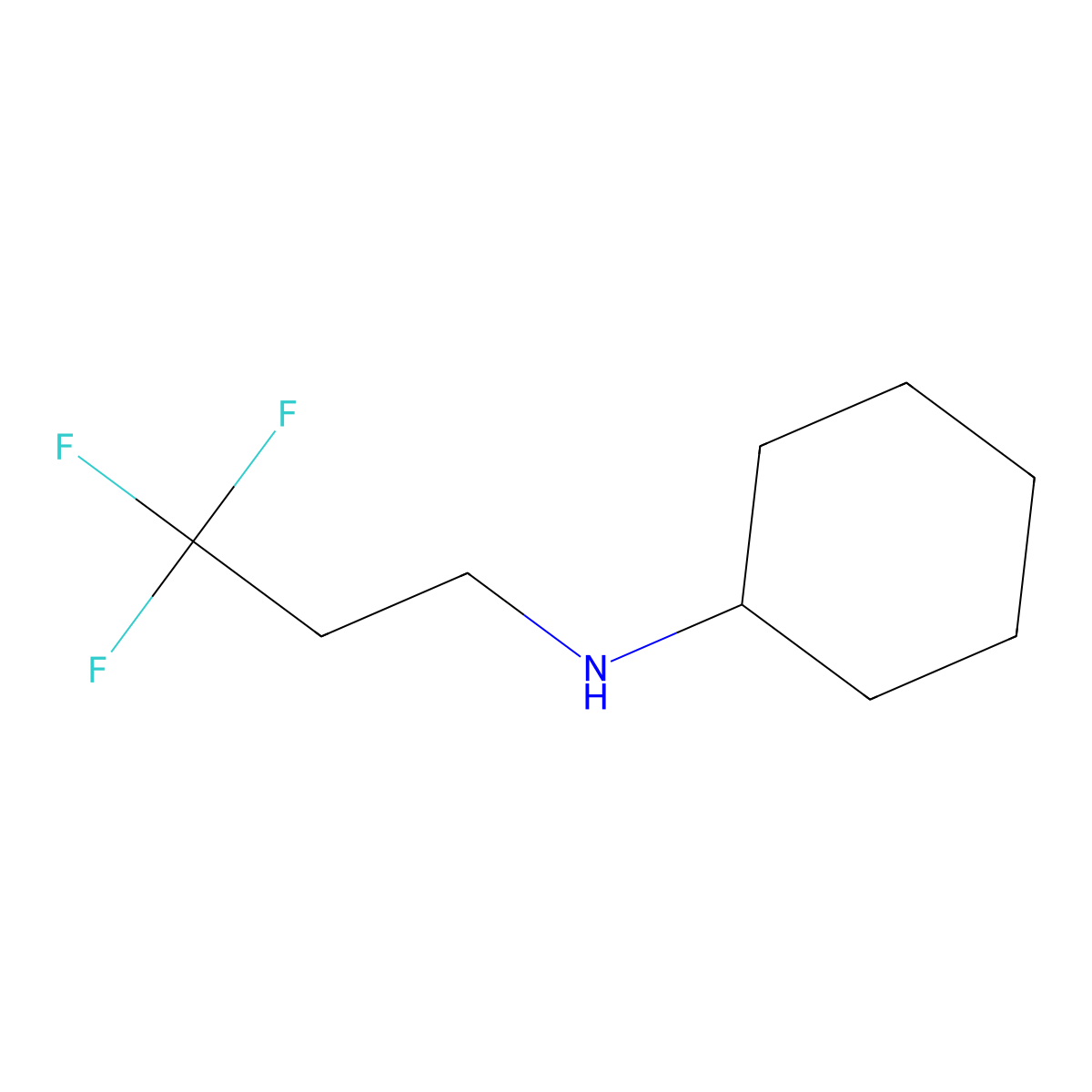 N-(3,3,3-trifluoropropyl)cyclohexanamine molecular structure, CAS 1178206-11-5