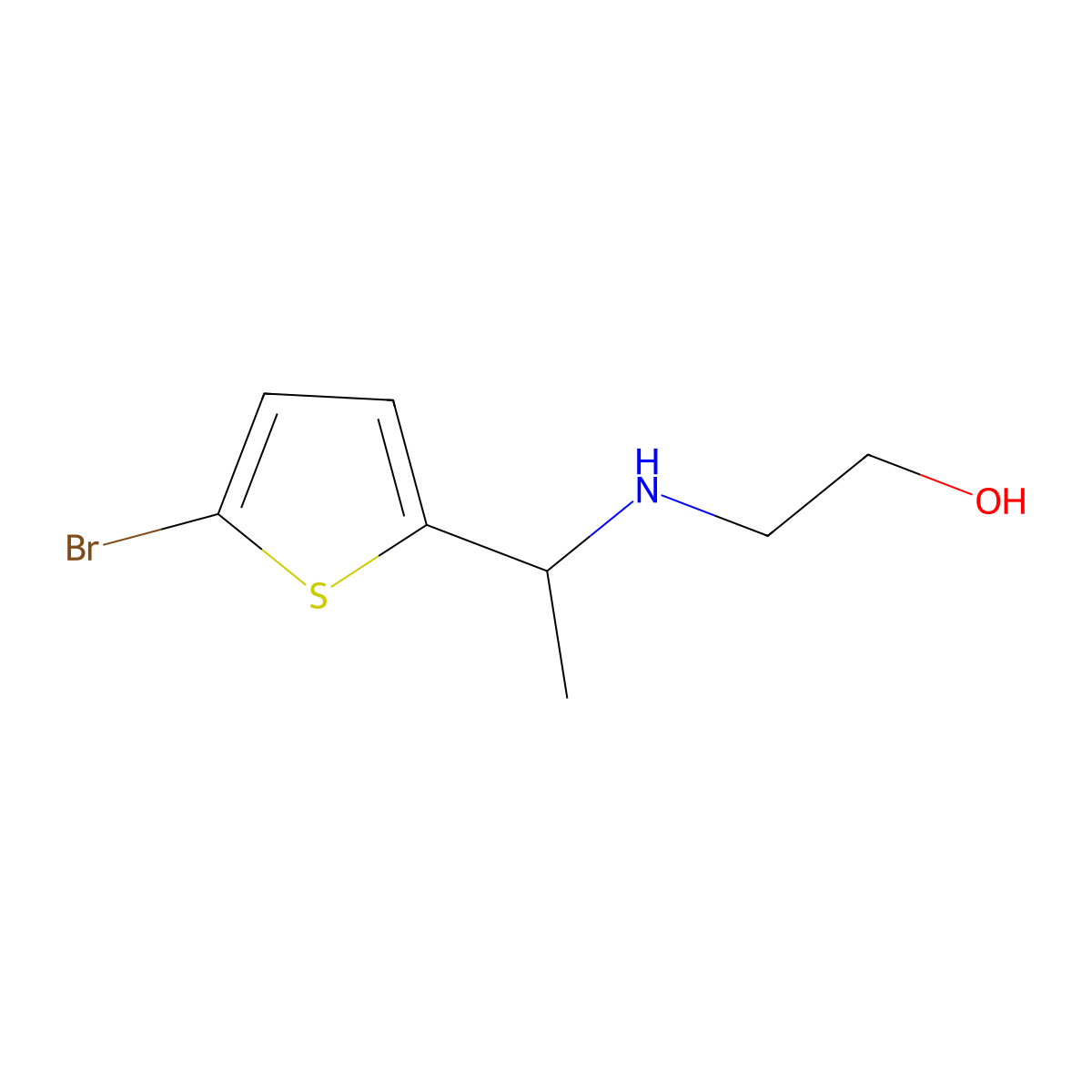 2-{[1-(5-Bromothiophen-2-yl)ethyl]amino}ethan-1-ol molecular structure, CAS 1178206-70-6