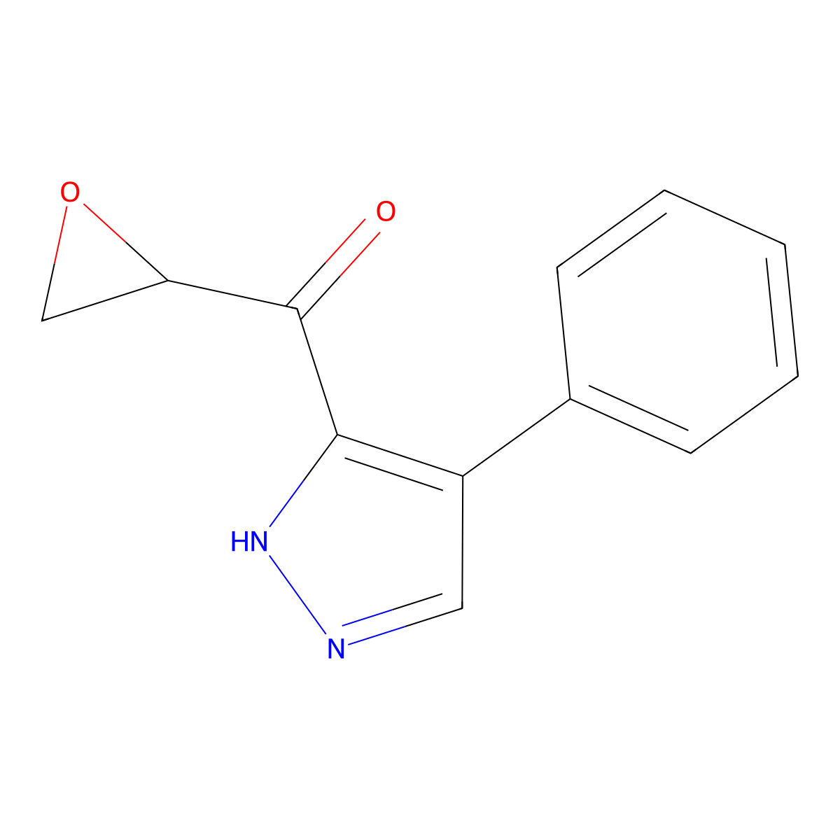 oxiran-2-yl-(4-phenyl-1H-pyrazol-5-yl)methanone molecular structure, CAS 117821-30-4