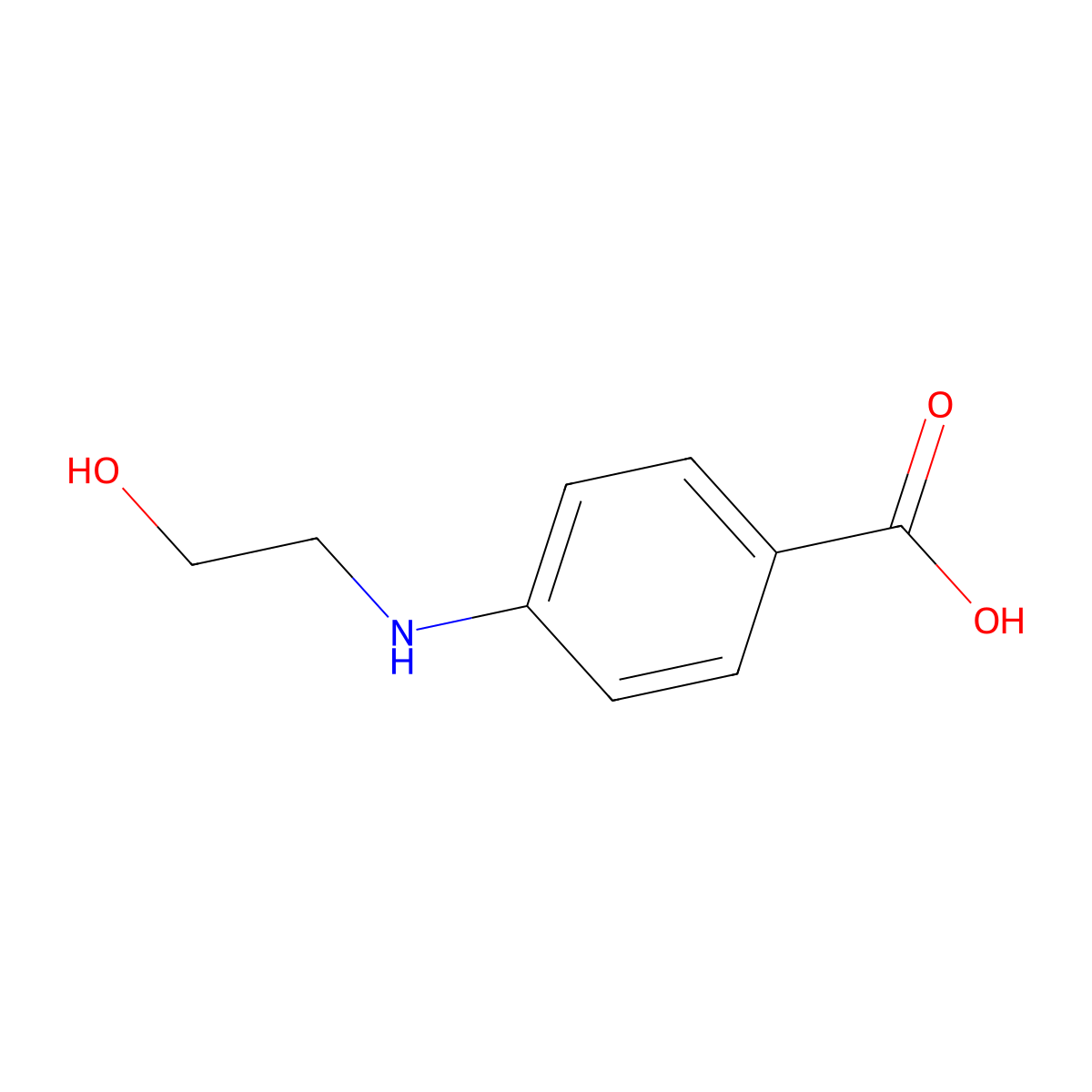 4-[(2-Hydroxyethyl)amino]benzoic acid molecular structure, CAS 117821-34-8