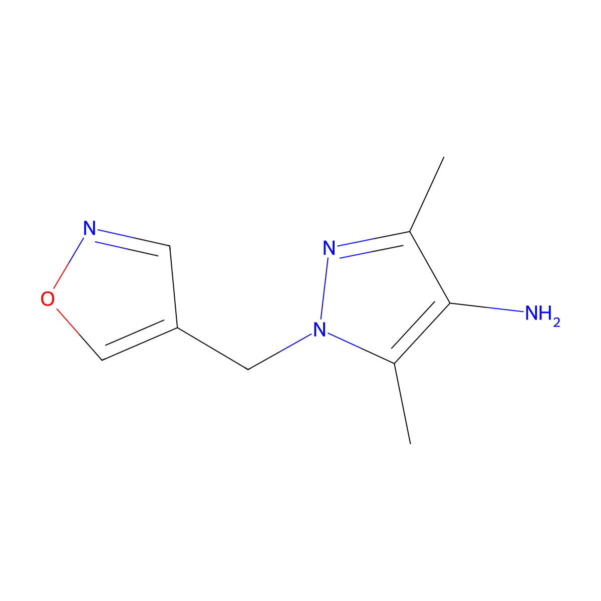 1-(Isoxazol-4-ylmethyl)-3,5-dimethyl-1h-pyrazol-4-amine molecular structure, CAS 1178218-31-9