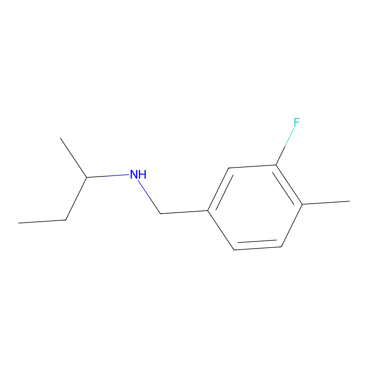 (Butan-2-yl)[(3-fluoro-4-methylphenyl)methyl]amine molecular structure, CAS 1178219-28-7