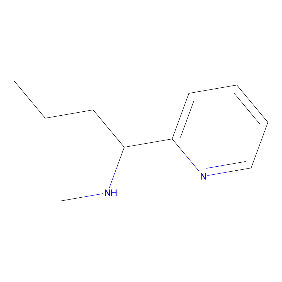 Methyl[1-(pyridin-2-yl)butyl]amine molecular structure, CAS 1178219-60-7