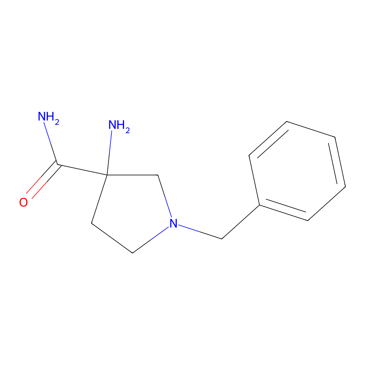 3-Amino-1-benzylpyrrolidine-3-carboxamide molecular structure, CAS 1178219-90-3