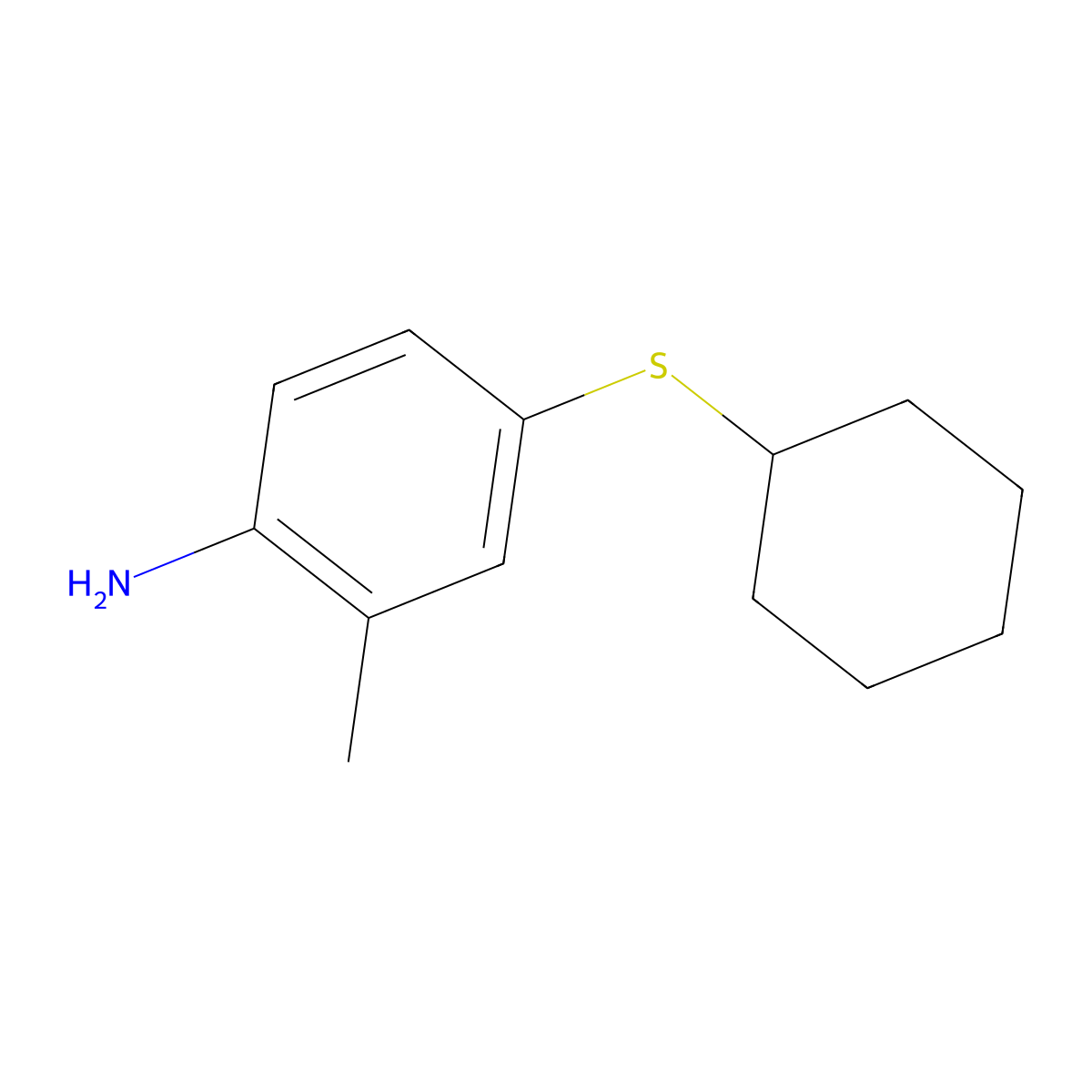 4-(Cyclohexylsulfanyl)-2-methylaniline molecular structure, CAS 1178225-23-4