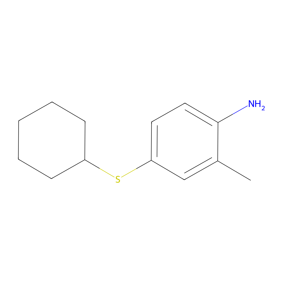 4-(Cyclohexylsulfanyl)-2-methylaniline molecular structure, CAS 1178225-23-4