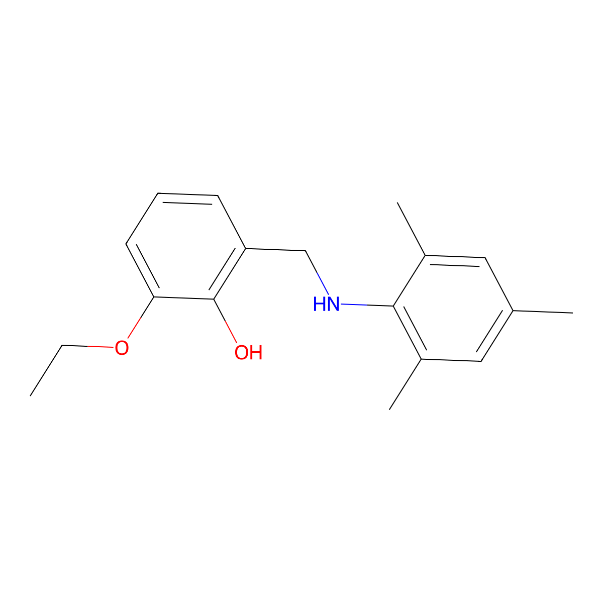 2-Ethoxy-6-[(mesitylamino)methyl]phenol molecular structure, CAS 1178225-59-6