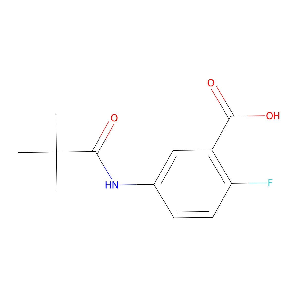 5-(2,2-Dimethylpropanamido)-2-fluorobenzoic acid molecular structure, CAS 1178234-49-5