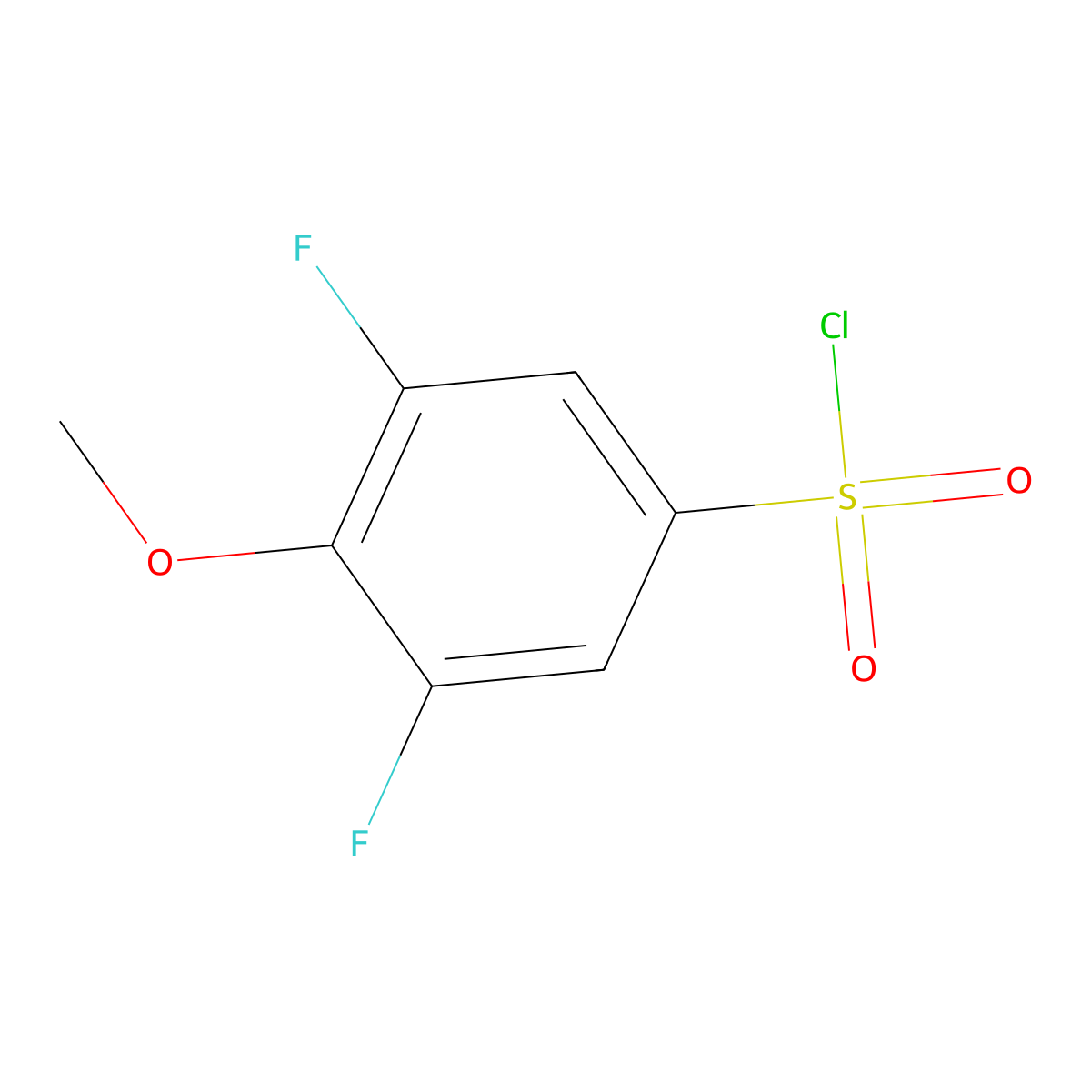 3,5-Difluoro-4-methoxybenzene-1-sulfonyl chloride molecular structure, CAS 1178236-98-0