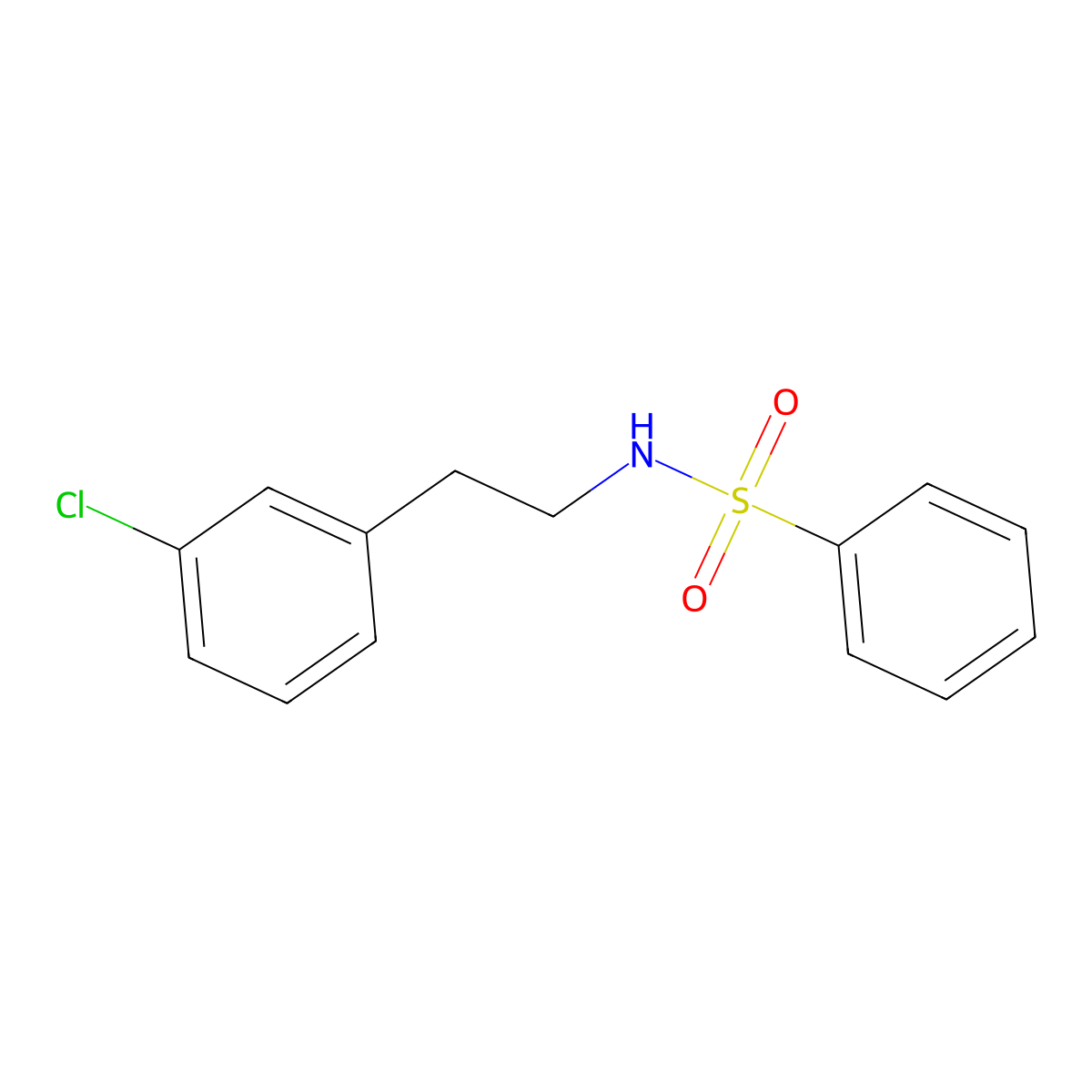 N-[2-(3-chlorophenyl)ethyl]benzenesulfonamide molecular structure, CAS 117824-65-4