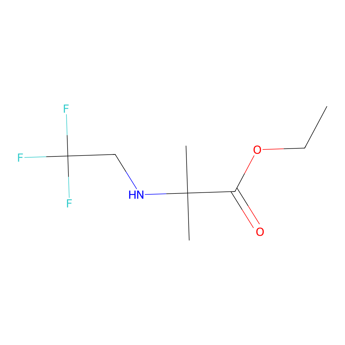 Ethyl 2-methyl-2-[(2,2,2-trifluoroethyl)amino]propanoate molecular structure, CAS 1178242-57-3