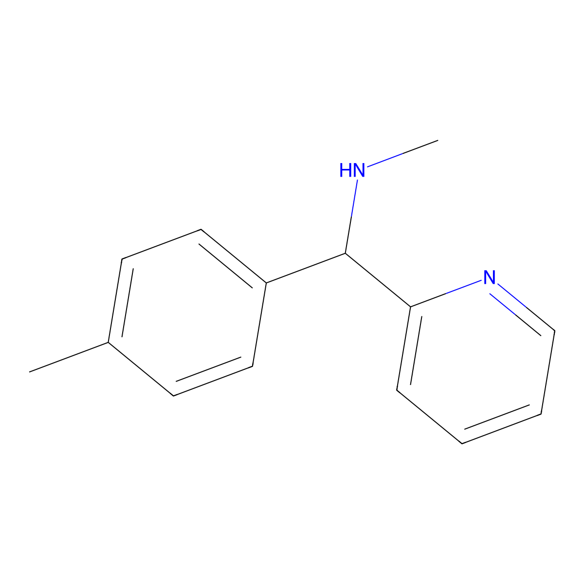 Methyl((4-methylphenyl)(pyridin-2-yl)methyl)amine molecular structure, CAS 1178242-67-5