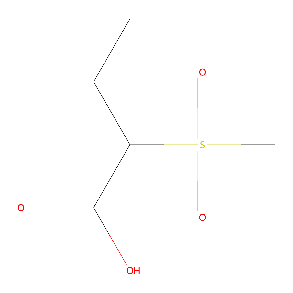 3-Methyl-2-(methylsulfonyl)butanoic acid molecular structure, CAS 1178242-92-6