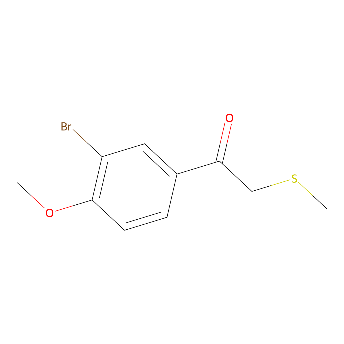 1-(3-Bromo-4-methoxyphenyl)-2-(methylthio)ethan-1-one molecular structure, CAS 1178244-44-4