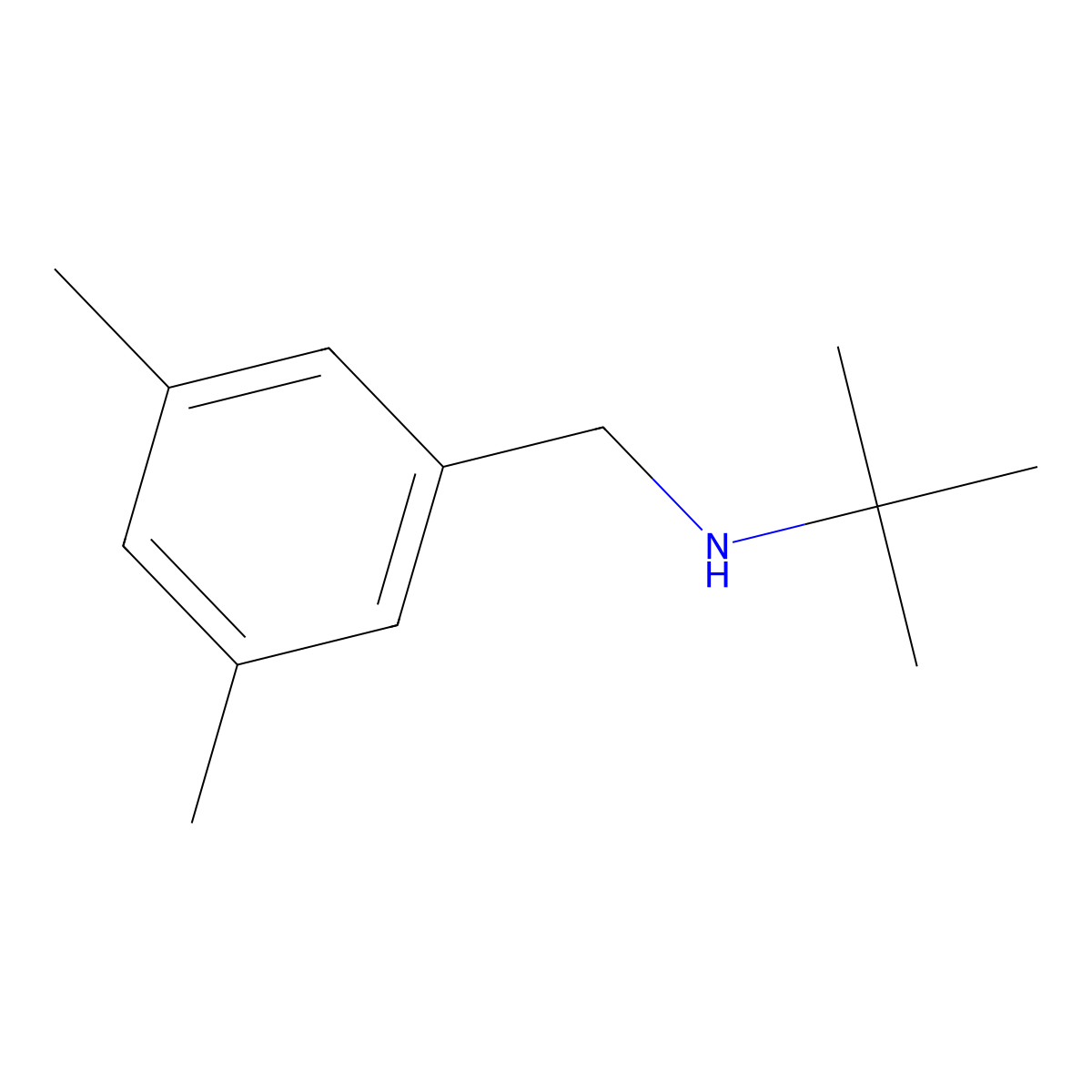 Tert-butyl[(3,5-dimethylphenyl)methyl]amine molecular structure, CAS 1178246-62-2