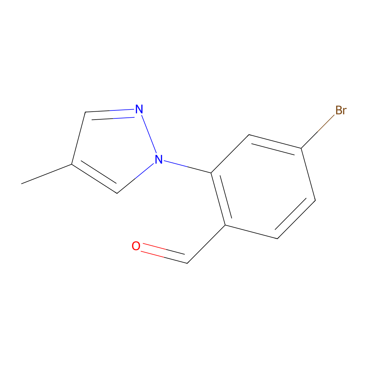 4-Bromo-2-(4-methyl-1H-pyrazol-1-YL)benzaldehyde molecular structure, CAS 1178248-45-7