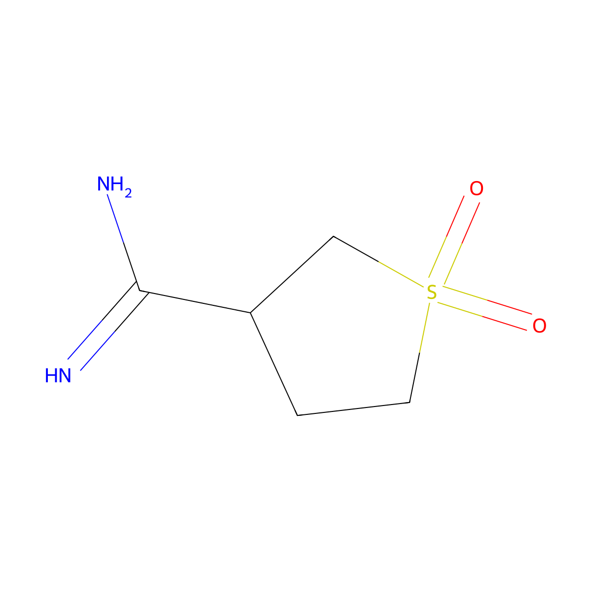 Tetrahydrothiophene-3-carboximidamide 1,1-dioxide molecular structure, CAS 1178250-54-8