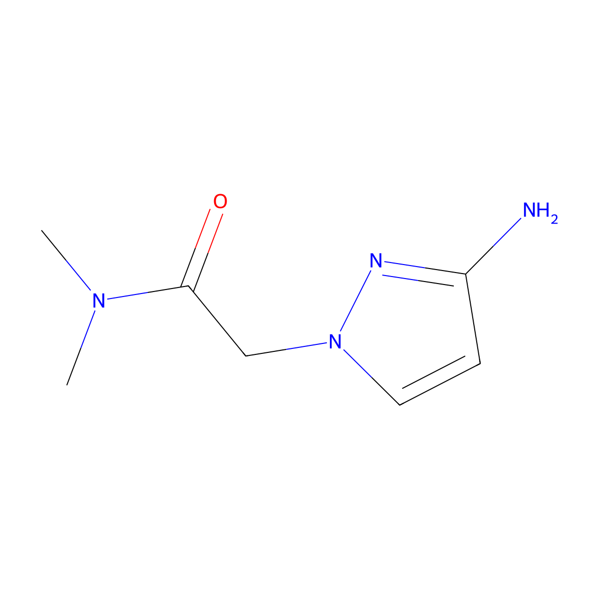 2-(3-amino-1H-pyrazol-1-yl)-N,N-dimethylacetamide molecular structure, CAS 1178252-80-6