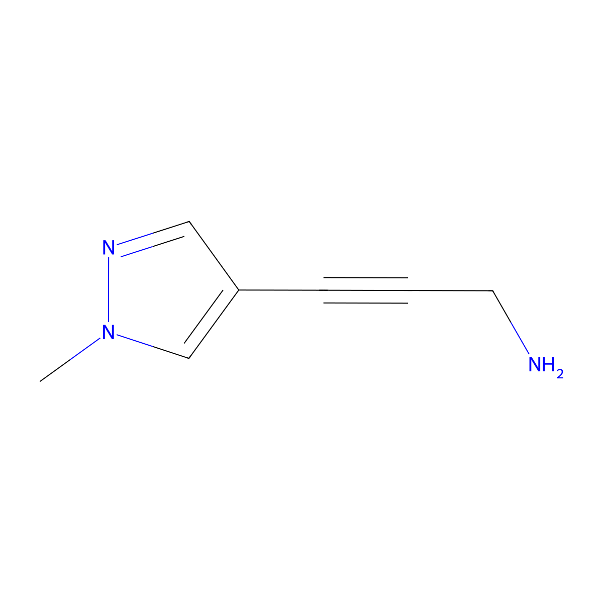 3-(1-methyl-1H-pyrazol-4-yl)prop-2-yn-1-amine molecular structure, CAS 1178253-85-4
