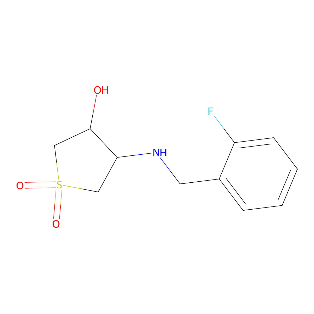4-[(2-Fluorobenzyl)amino]tetrahydrothiophene-3-ol 1,1-dioxide molecular structure, CAS 1178258-24-6