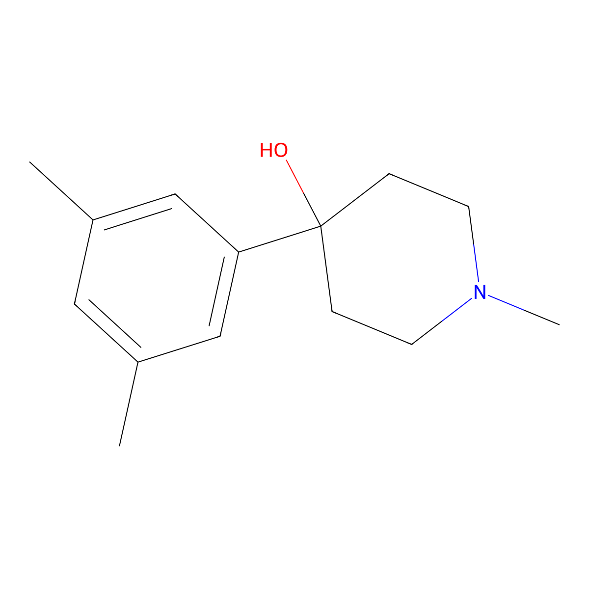 4-(3,5-Dimethylphenyl)-4-hydroxy-1-methylpiperidine molecular structure, CAS 1178262-16-2