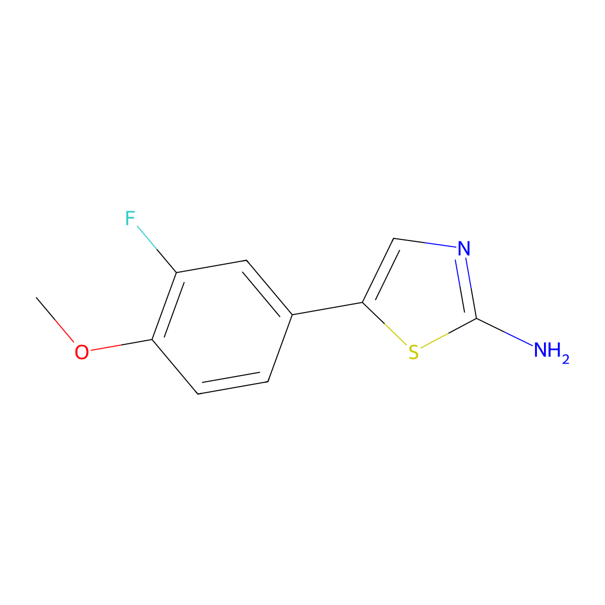 5-(3-Fluoro-4-methoxyphenyl)thiazol-2-amine molecular structure, CAS 1178262-27-5