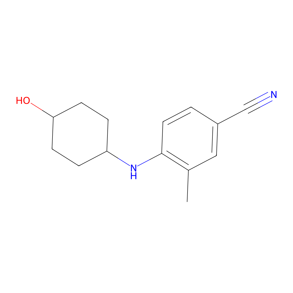 4-[(4-Hydroxycyclohexyl)amino]-3-methylbenzonitrile molecular structure, CAS 1178262-47-9