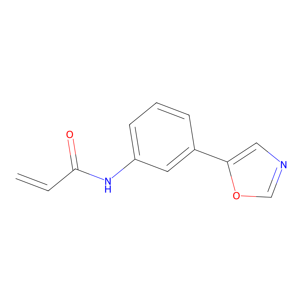 N-[3-(1,3-oxazol-5-yl)phenyl]prop-2-enamide molecular structure, CAS 1178263-00-7