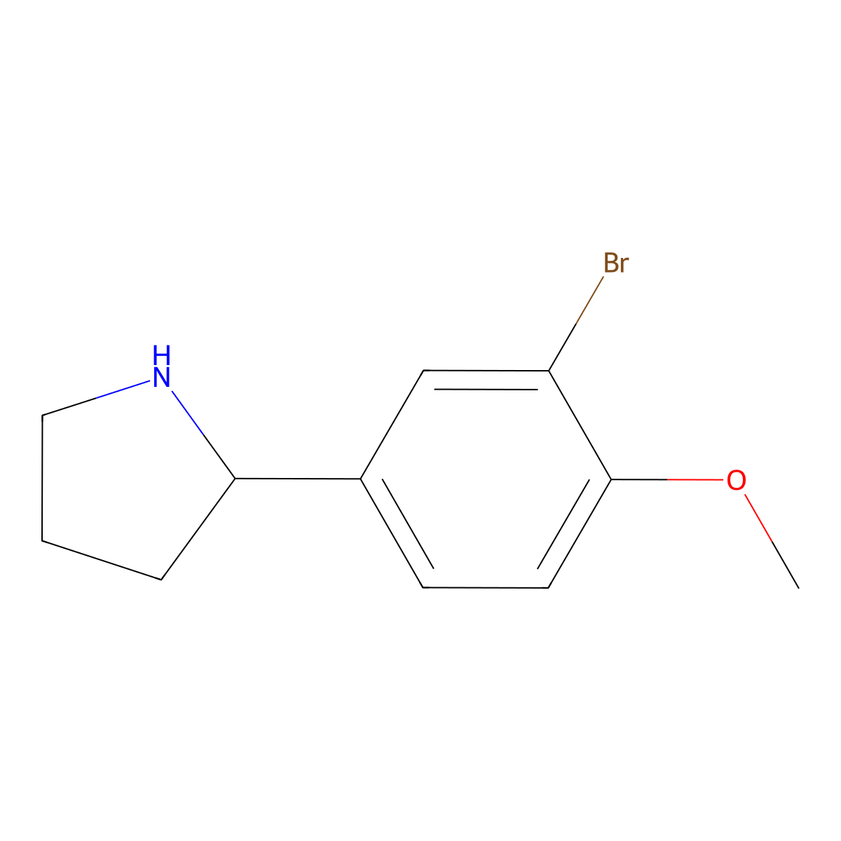 2-(3-Bromo-4-methoxyphenyl)pyrrolidine molecular structure, CAS 1178263-39-2