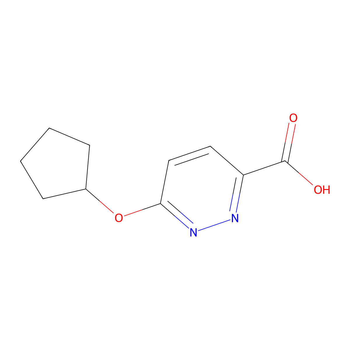6-(Cyclopentyloxy)pyridazine-3-carboxylic acid molecular structure, CAS 1178265-21-8