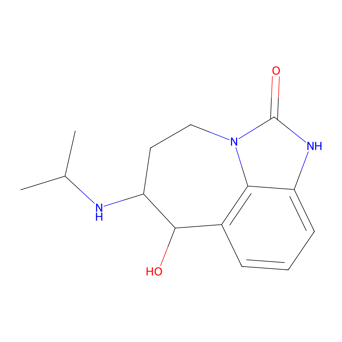 9-Hydroxy-10-(propan-2-ylamino)-1,3-diazatricyclo[6.4.1.0^{4,13}]trideca-4(13),5,7-trien-2-one molecular structure, CAS 117827-79-9