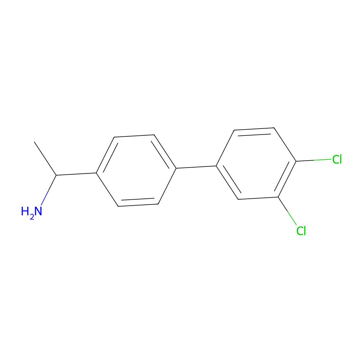 1-[4-(3,4-Dichlorophenyl)phenyl]ethan-1-amine molecular structure, CAS 1178273-78-3