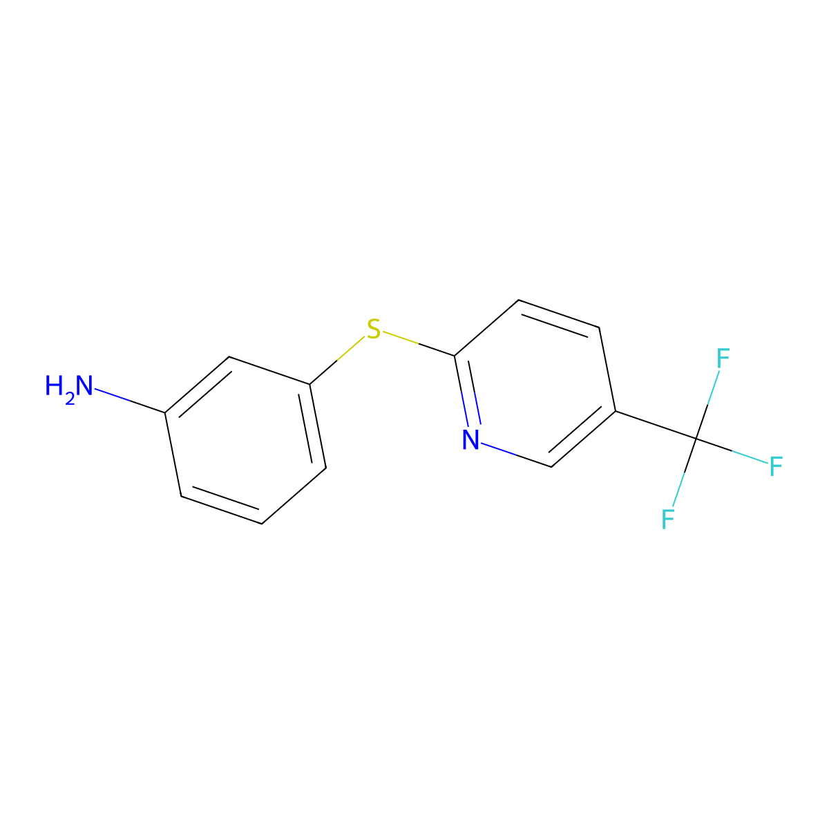 (3-{[5-(Trifluoromethyl)pyridin-2-yl]thio}phenyl)amine molecular structure, CAS 1178275-25-6