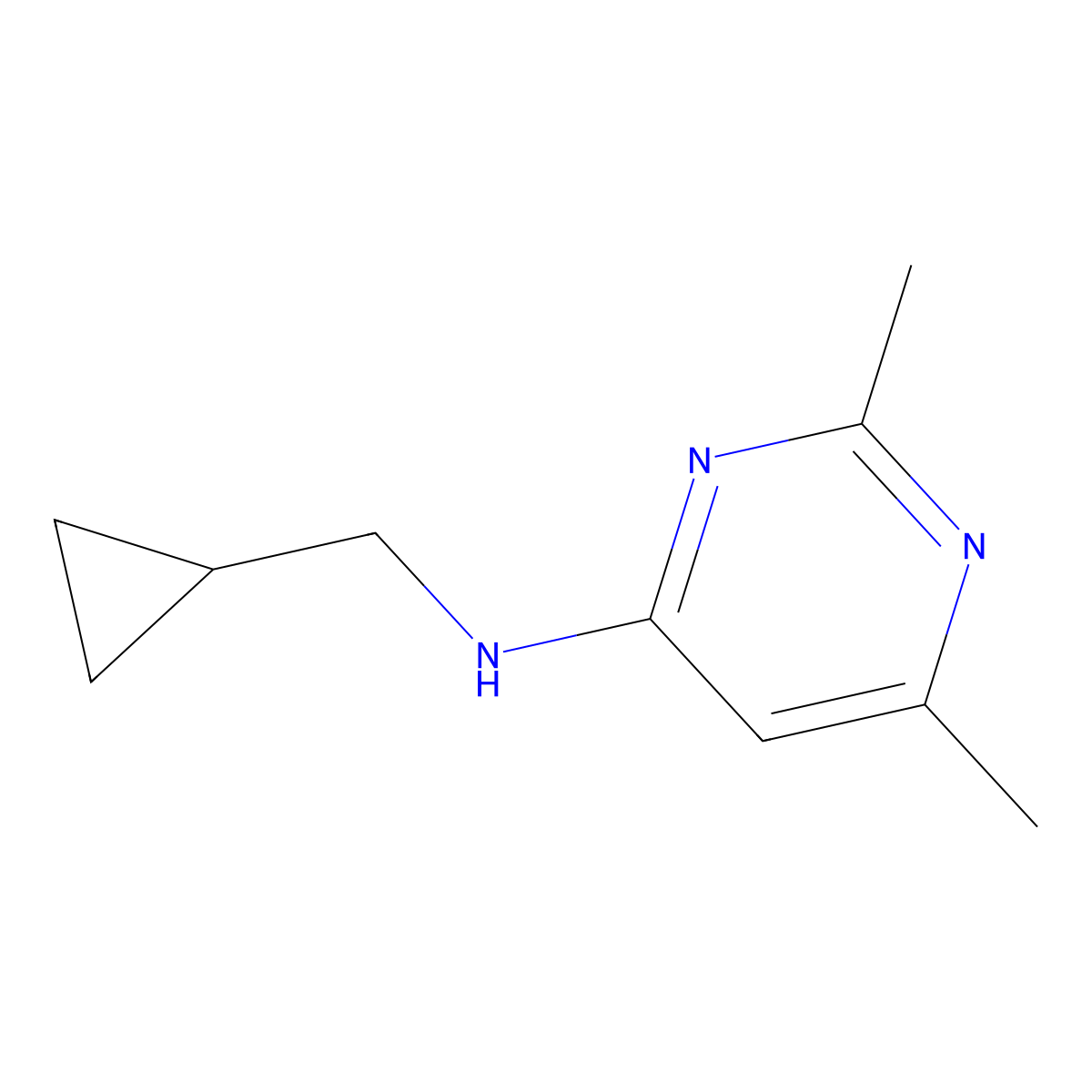 N-(cyclopropylmethyl)-2,6-dimethylpyrimidin-4-amine molecular structure, CAS 1178276-31-7