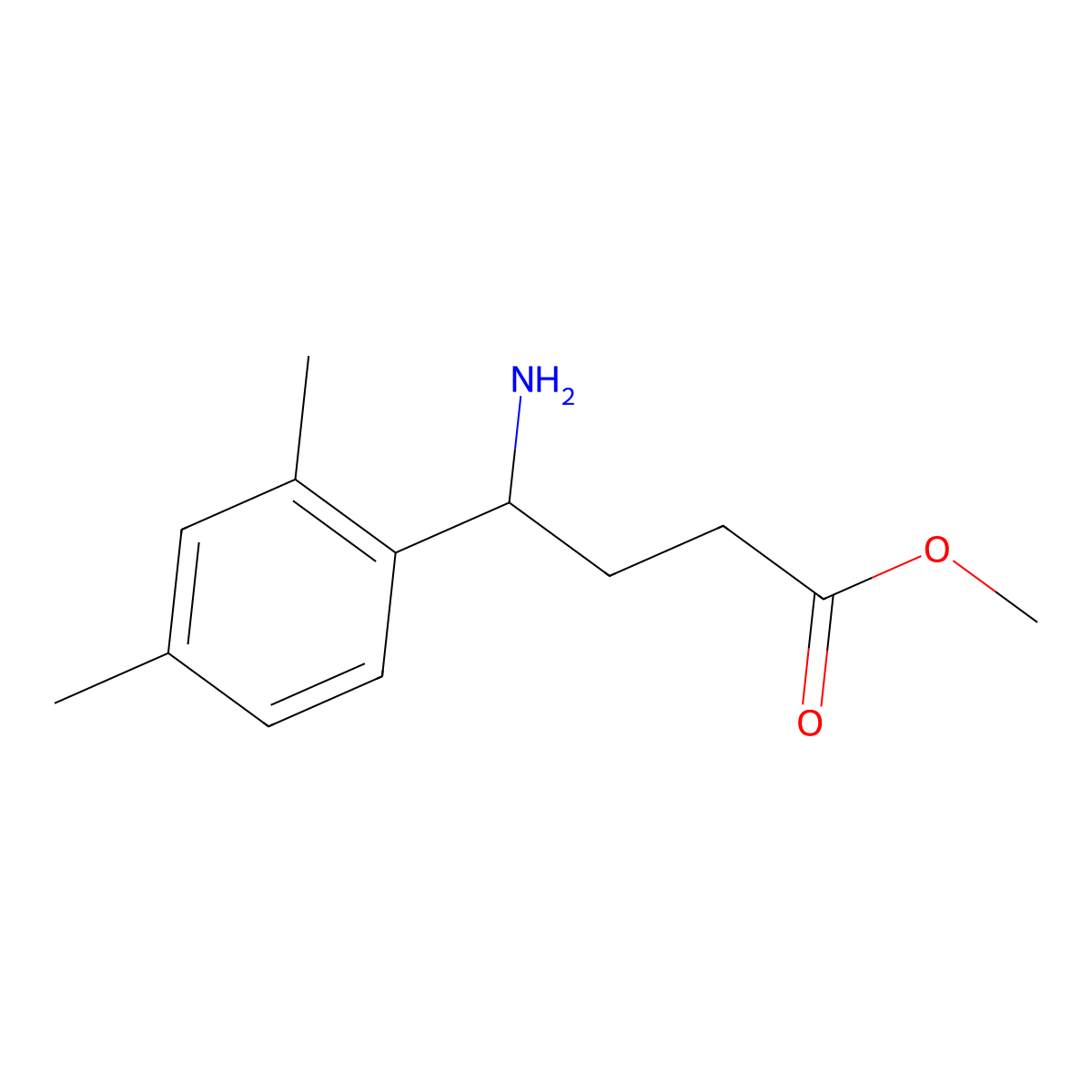 Methyl 4-amino-4-(2,4-dimethylphenyl)butanoate molecular structure, CAS 1178278-37-9