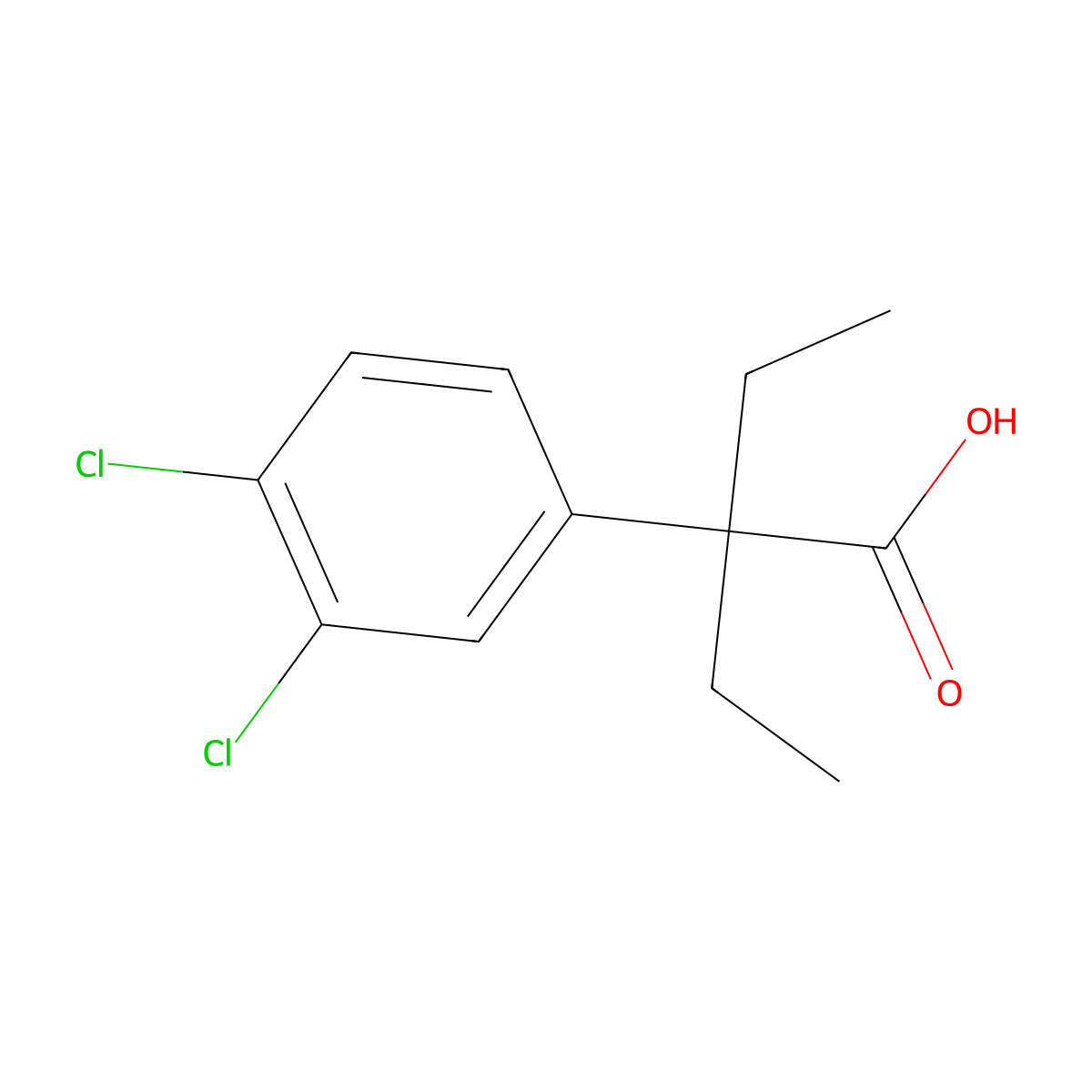 2-(3,4-Dichlorophenyl)-2-ethylbutanoic acid molecular structure, CAS 1178279-26-9