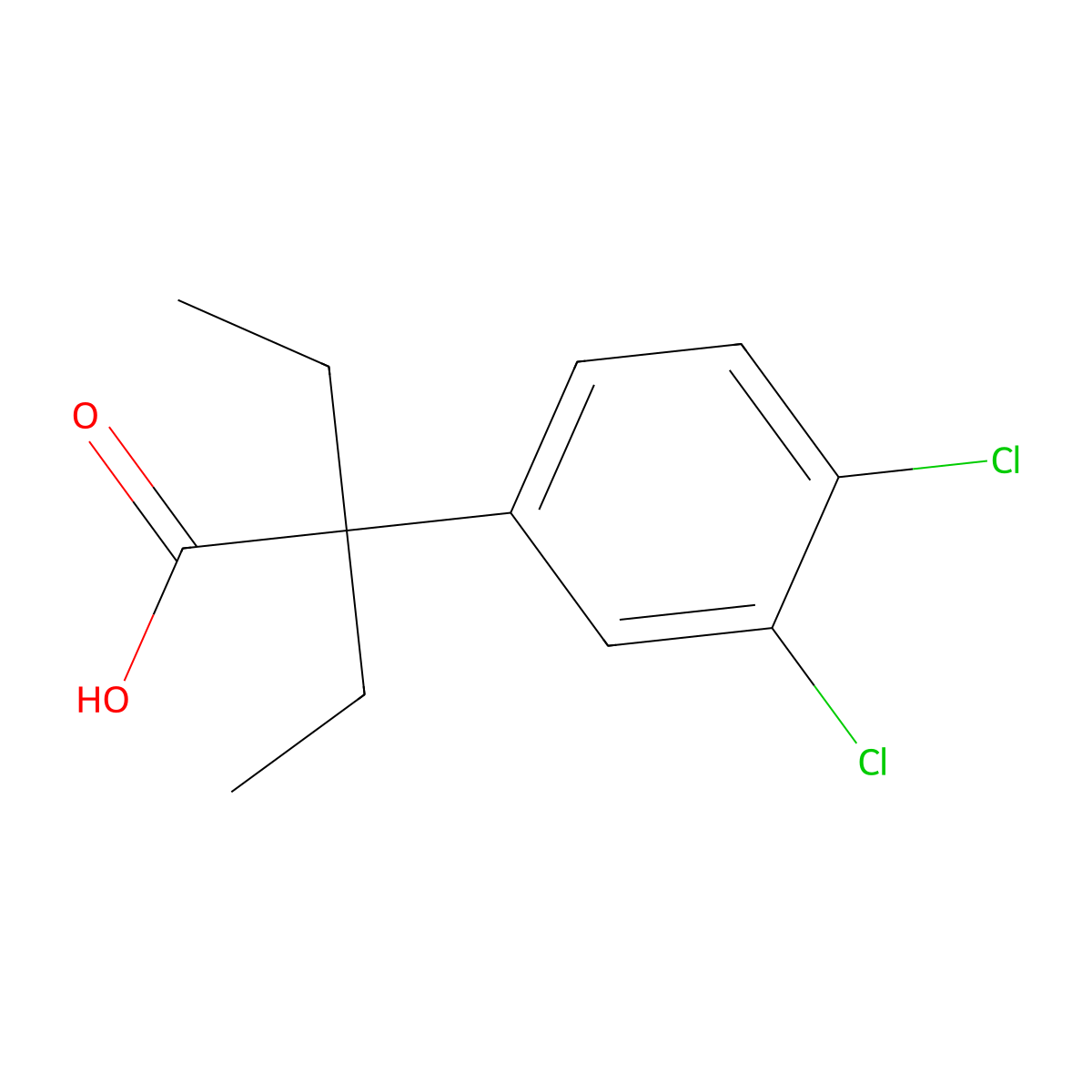 2-(3,4-Dichlorophenyl)-2-ethylbutanoic acid molecular structure, CAS 1178279-26-9