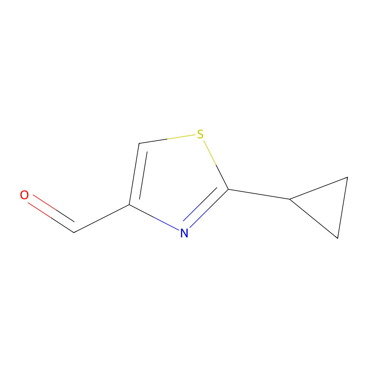 2-Cyclopropyl-1,3-thiazole-4-carbaldehyde molecular structure, CAS 1178283-83-4