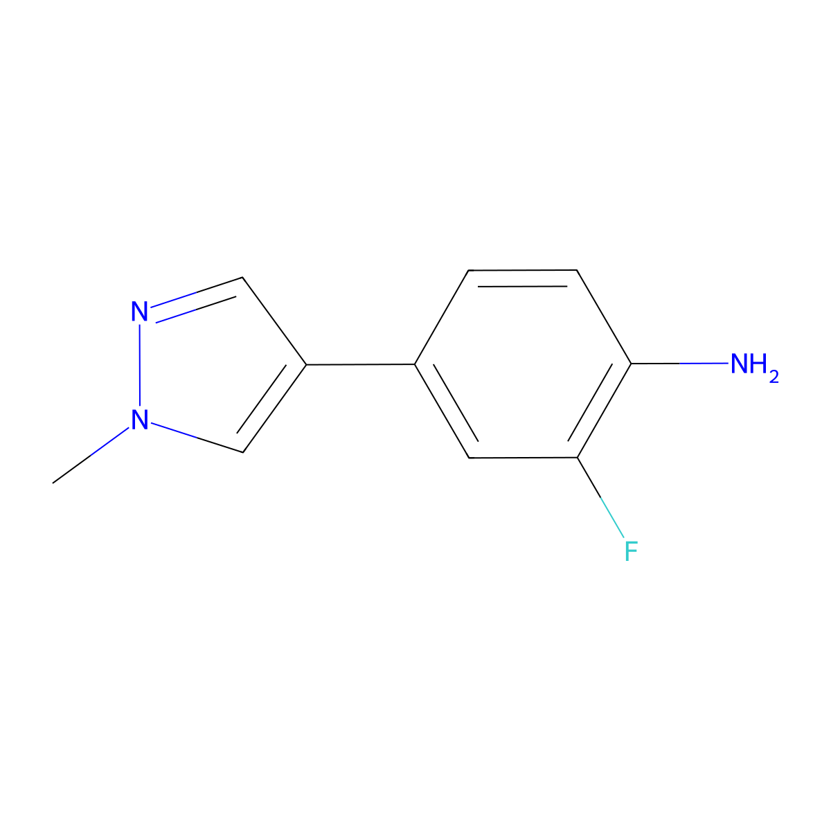 2-fluoro-4-(1-methyl-1H-pyrazol-4-yl)aniline molecular structure, CAS 1178283-95-8