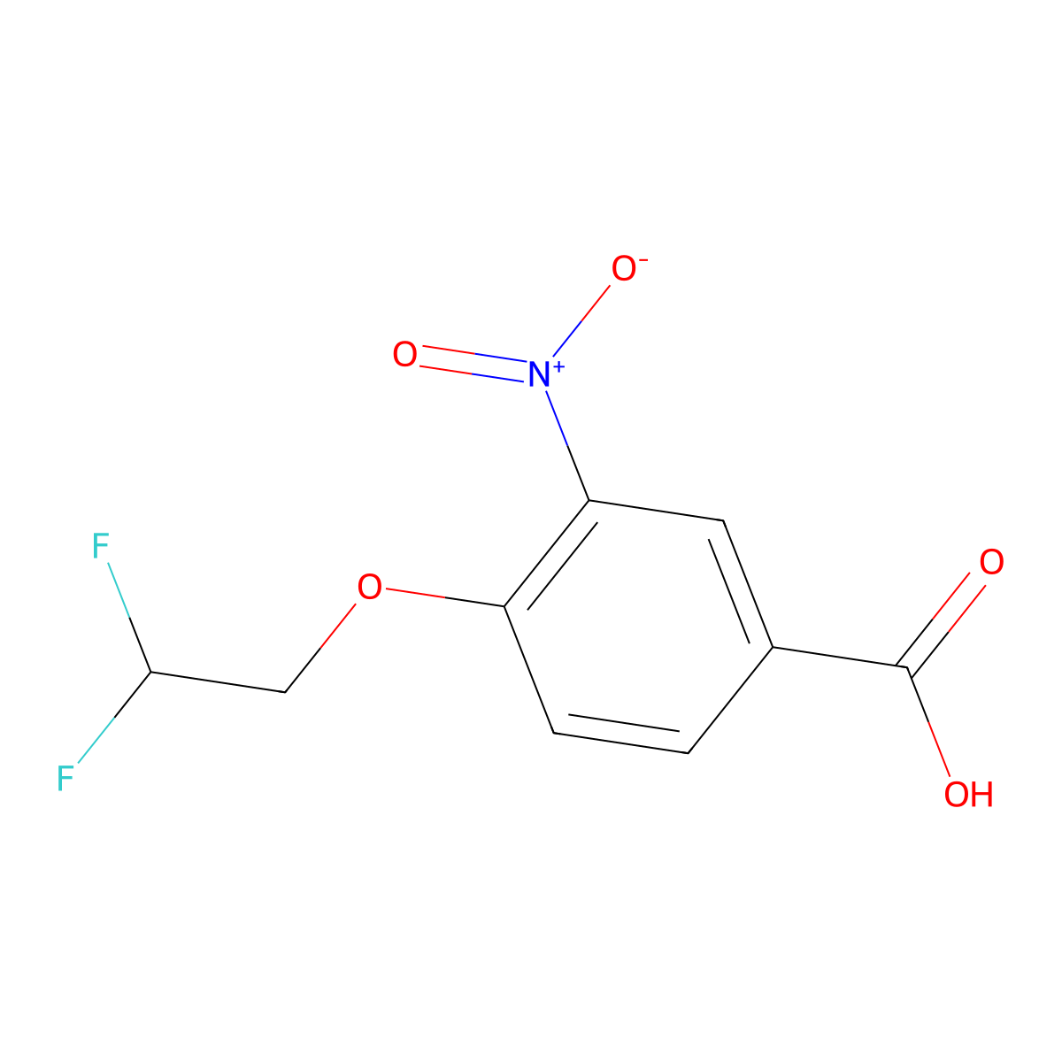 4-(2,2-Difluoroethoxy)-3-nitrobenzoic acid molecular structure, CAS 1178286-57-1