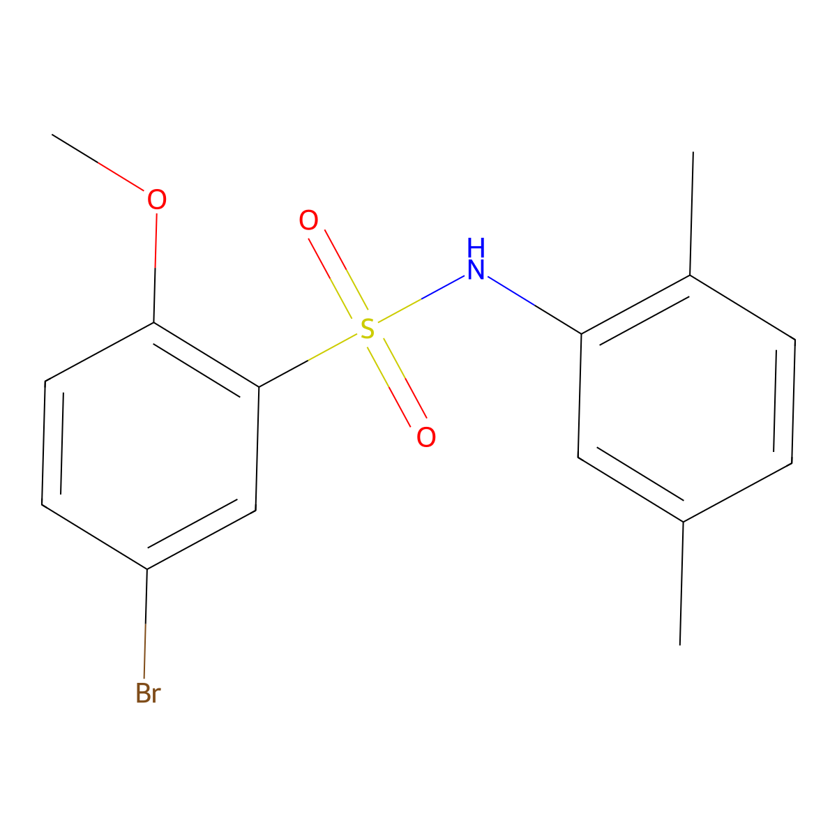 5-bromo-N-(2,5-dimethylphenyl)-2-methoxybenzenesulfonamide molecular structure, CAS 1178287-88-1