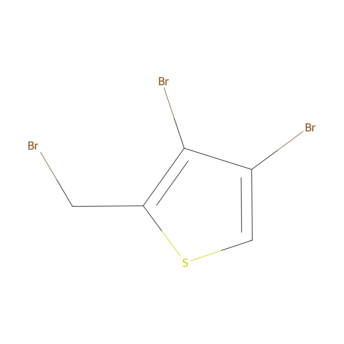 3,4-Dibromo-2-(bromomethyl)thiophene molecular structure, CAS 117829-46-6