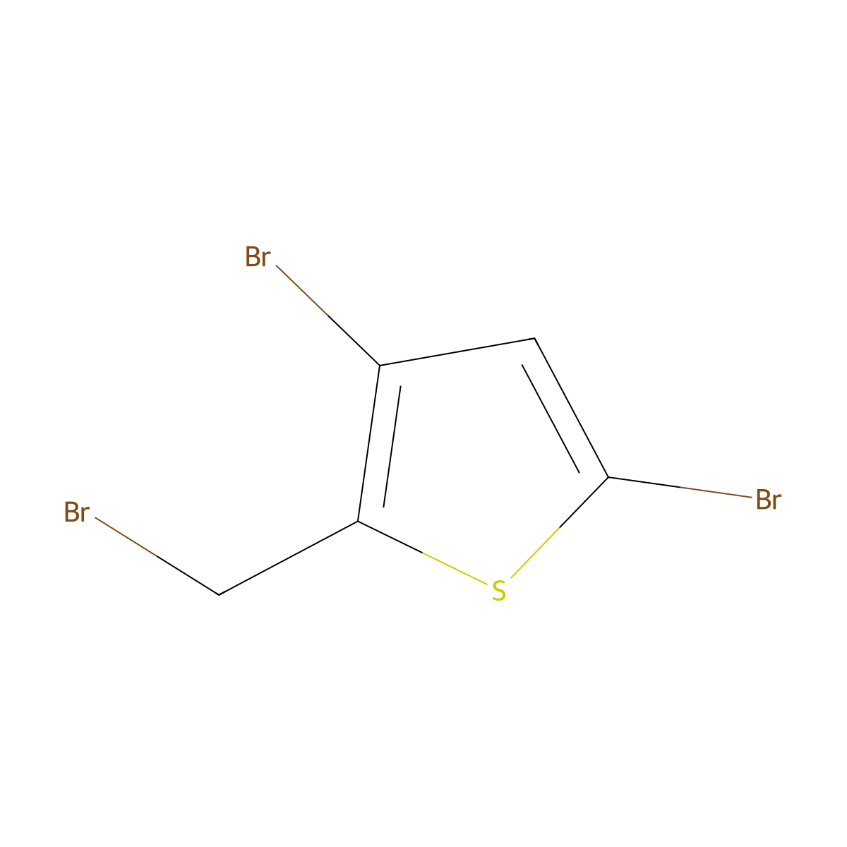 3,5-Dibromo-2-(bromomethyl)thiophene molecular structure, CAS 117829-47-7