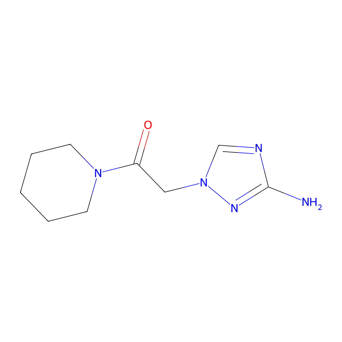 2-(3-Amino-1h-1,2,4-triazol-1-yl)-1-(piperidin-1-yl)ethan-1-one molecular structure, CAS 1178290-30-6