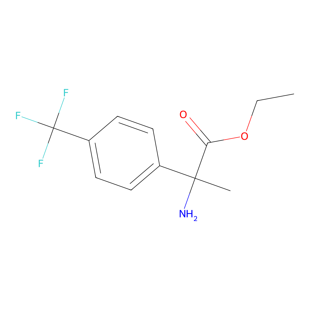 Ethyl 2-amino-2-[4-(trifluoromethyl)phenyl]propanoate molecular structure, CAS 1178292-60-8