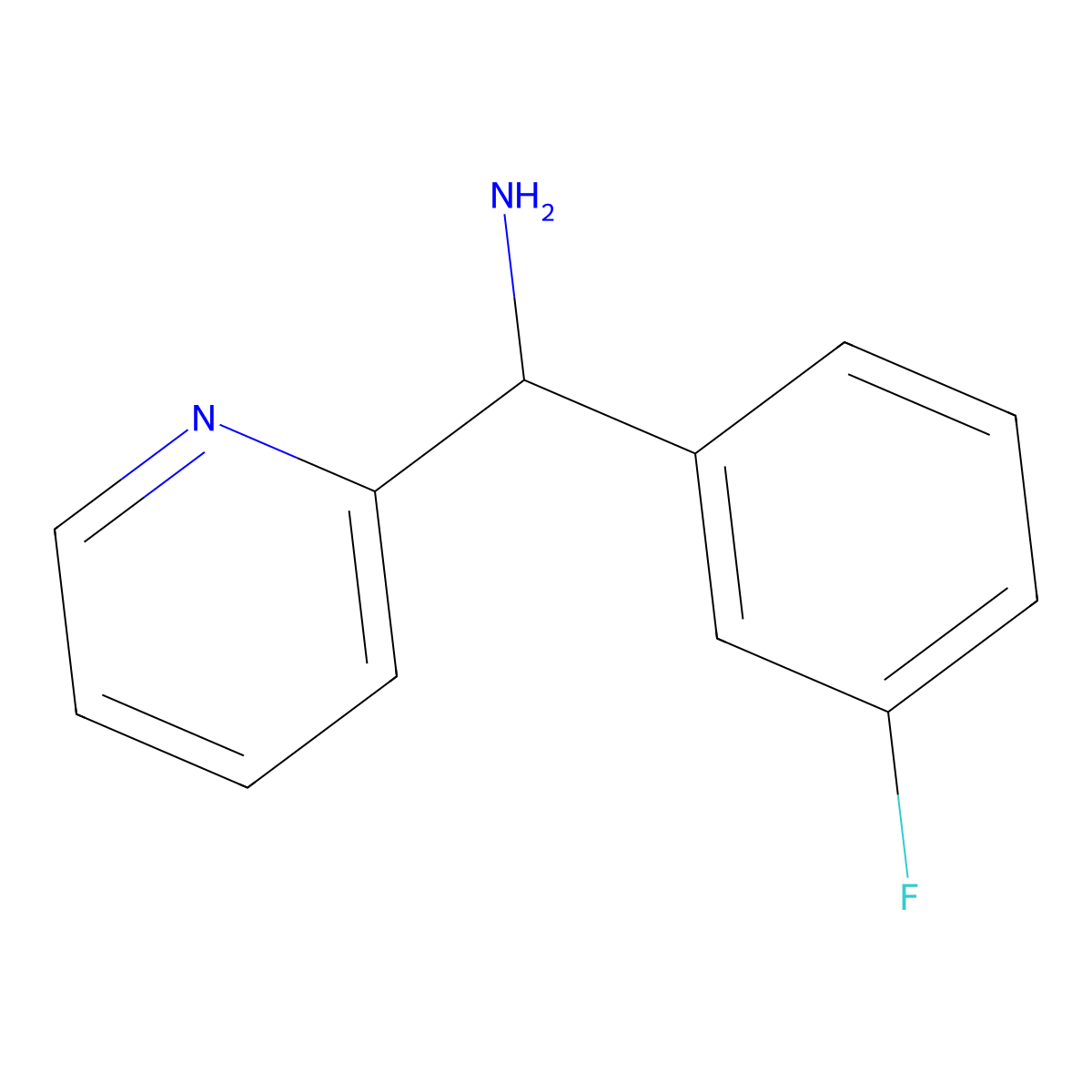 (3-Fluorophenyl)(pyridin-2-yl)methanamine molecular structure, CAS 1178292-62-0