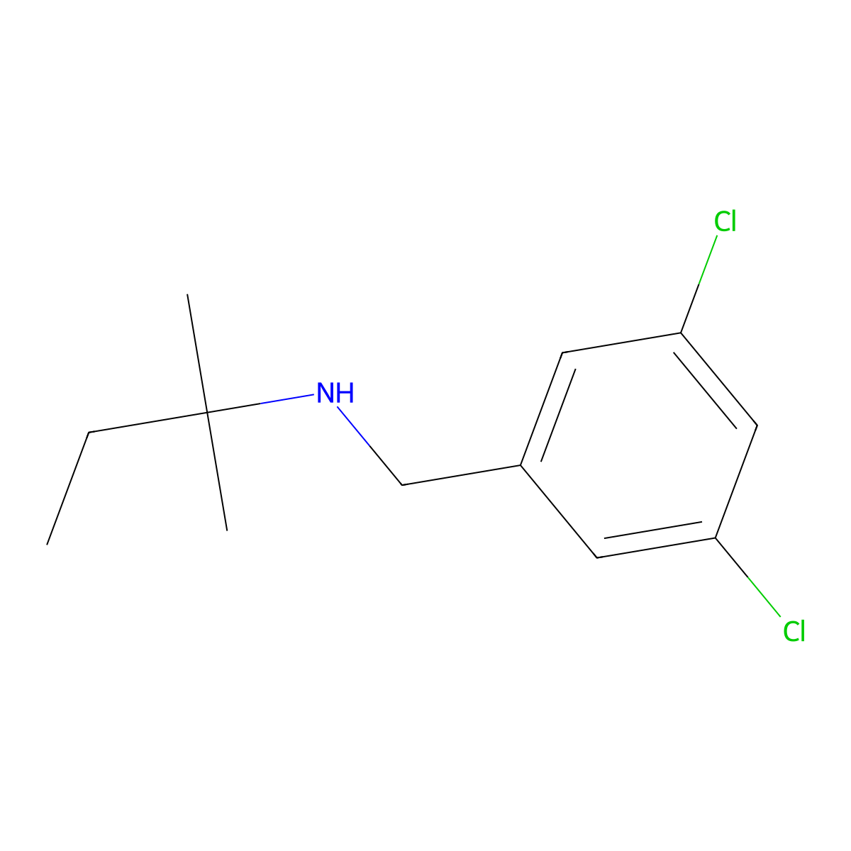 [(3,5-Dichlorophenyl)methyl](2-methylbutan-2-yl)amine molecular structure, CAS 1178293-35-0
