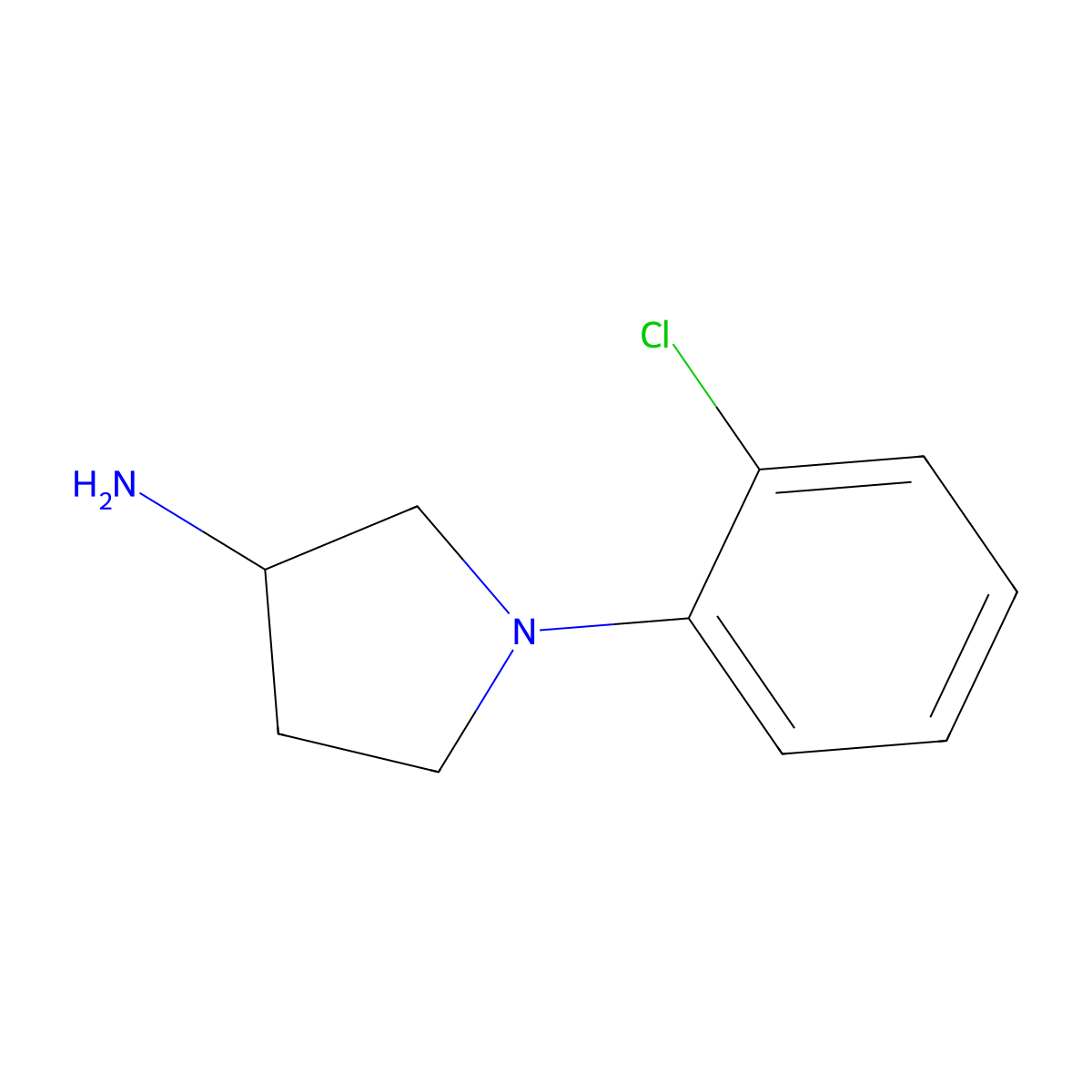 1-(2-Chlorophenyl)pyrrolidin-3-amine molecular structure, CAS 1178297-20-5