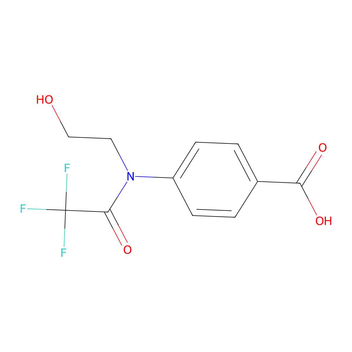 4-[2,2,2-trifluoro-N-(2-hydroxyethyl)acetamido]benzoic acid molecular structure, CAS 1178300-73-6